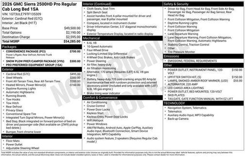2026 GMC Sierra 2500 Base