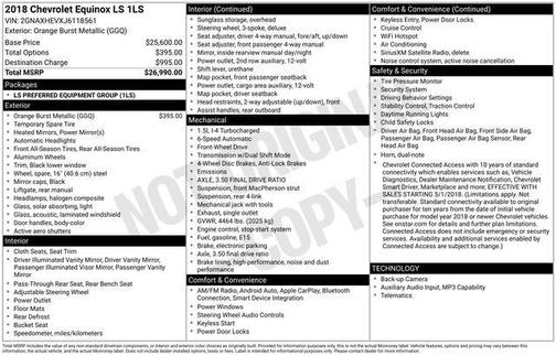 Orange Burst Metallic 2018 Chevrolet Equinox LS