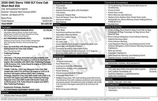 2026 GMC Sierra 1500 SLT