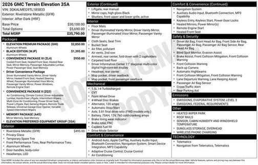 2026 GMC Terrain FWD Elevation