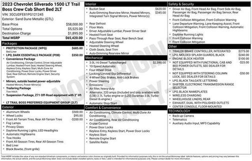 Sand Dune Metallic 2023 Chevrolet Silverado 1500 LT Trail Boss