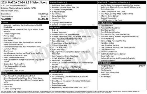 2024 Mazda CX-30 2.5 S Select Sport