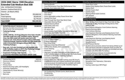 2026 GMC Sierra 1500 Elevation