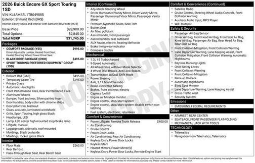 2026 Buick Encore GX Sport Touring