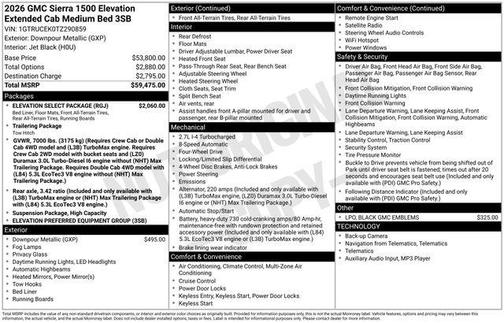 2026 GMC Sierra 1500 Elevation