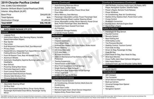 2019 Chrysler Pacifica Limited