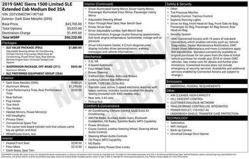 2019 GMC Sierra 1500 SLE