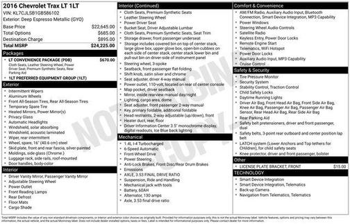 Deep Espresso Metallic 2016 Chevrolet Trax LT