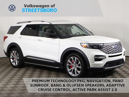 Star White Metallic Tri-Coat 2021 Ford Explorer Platinum