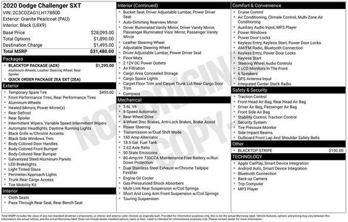 2020 Dodge Challenger SXT