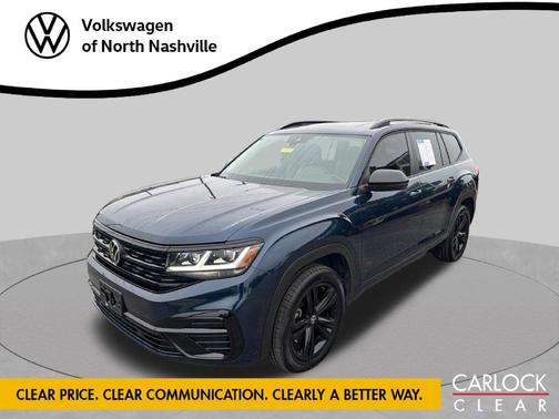 Tourmaline Blue Metallic 2023 Volkswagen Atlas 3.6 V6 SEL R-Line Black