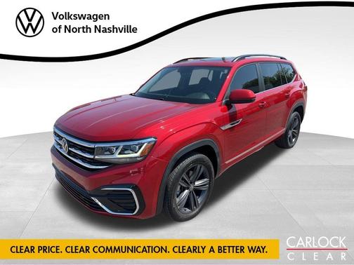 Aurora Red Metallic 2021 Volkswagen Atlas 3.6 V6 SE w/ Technology R-Line