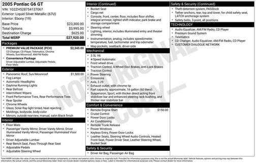 Liquid Silver Metallic 2005 Pontiac G6 GT