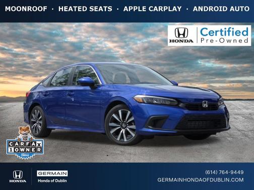 Aegean Blue Metallic 2024 Honda Civic EX