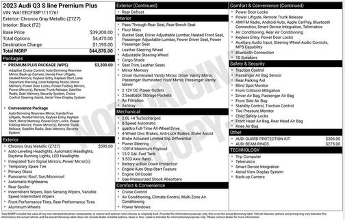 Gray Metallic 2023 Audi Q3 45 S line Premium Plus