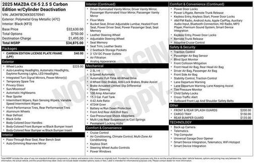 2025 Mazda CX-5 2.5 S Carbon Edition