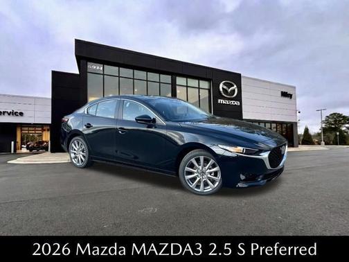Jet Black Mica 2026 Mazda Mazda3 FWD w/Preferred Package