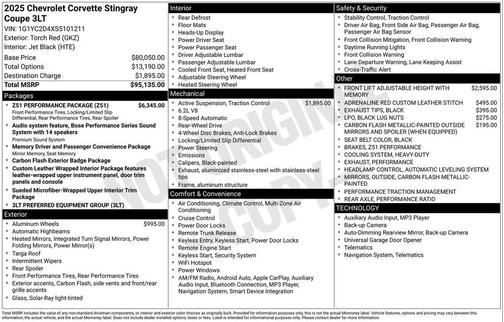 Torch Red 2025 Chevrolet Corvette Stingray w/3LT