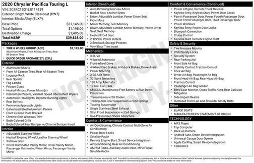 2020 Chrysler Pacifica Touring L