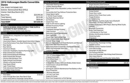 2016 Volkswagen Beetle 1.8T Denim