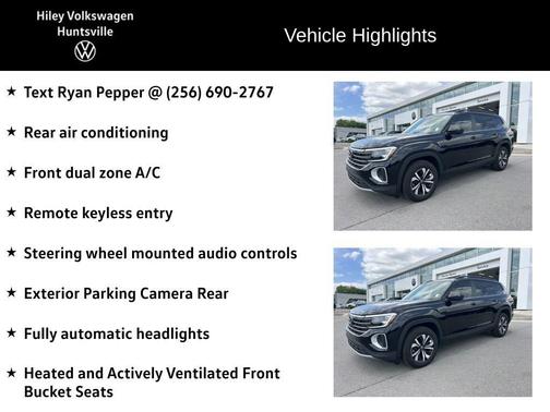deep black pearl 2026 Volkswagen Atlas 2.0T SE