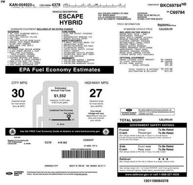 2011 Ford Escape Hybrid Limited