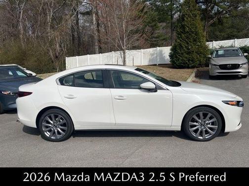 Snowflake White Pearl Mica 2026 Mazda Mazda3 FWD w/Preferred Package