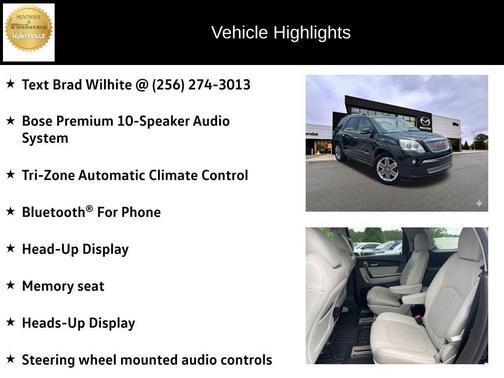 Carbon Black Metallic 2012 GMC Acadia Denali