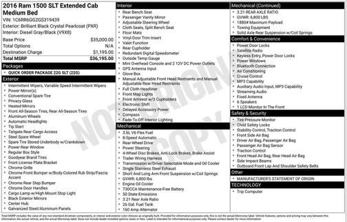 Brilliant Black Crystal Pearlcoat 2016 RAM 1500 SLT
