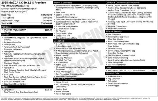 2025 Mazda CX-50 2.5 S Premium Package