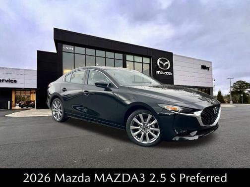 Jet Black Mica 2026 Mazda Mazda3 FWD w/Preferred Package