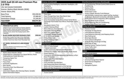 2025 Audi Q5 Premium Plus TFSI quattro S tronic