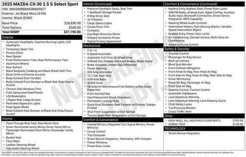 2025 Mazda CX-30 2.5 S Select Sport