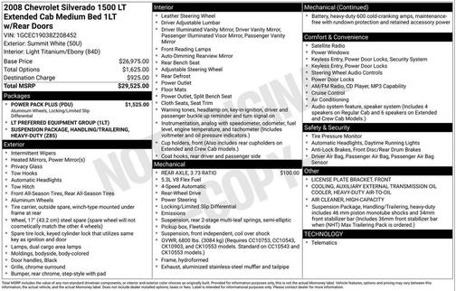 Summit White 2008 Chevrolet Silverado 1500 LT1 Extended Cab