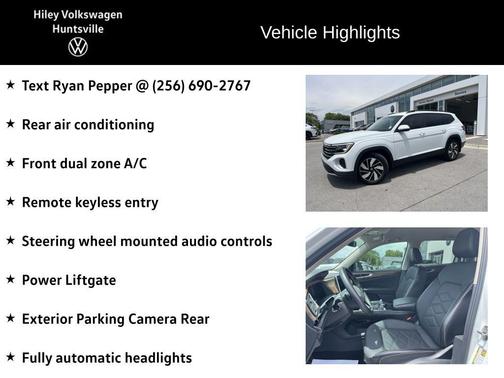 Pure White 2024 Volkswagen Atlas 2.0T SE w/Technology