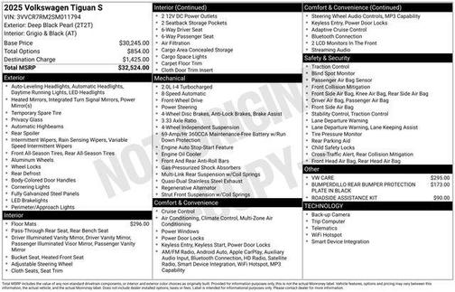 2025 Volkswagen Tiguan 2.0T S