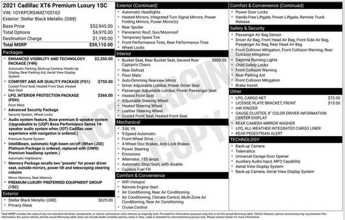 2021 Cadillac XT6 Premium Luxury FWD