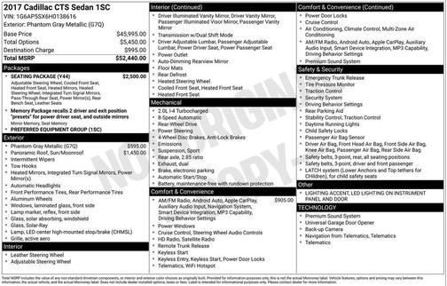 2017 Cadillac CTS 2.0L Turbo