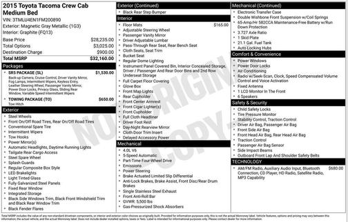 Magnetic Gray Metallic 2015 Toyota Tacoma Base