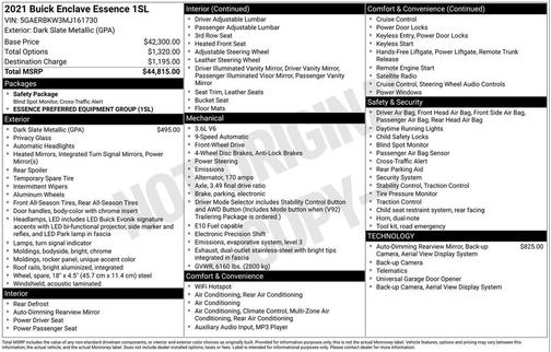 Dark Slate Metallic 2021 Buick Enclave FWD Essence