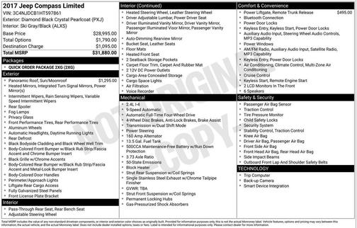 2017 Jeep New Compass Limited