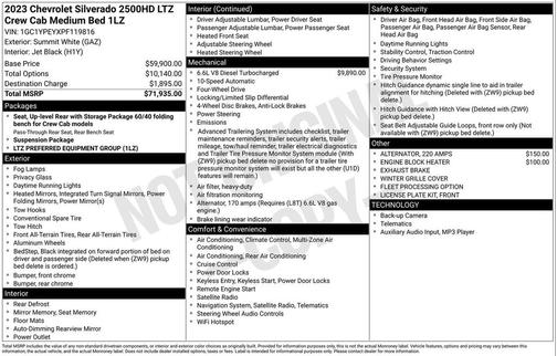 Summit White 2023 Chevrolet Silverado 2500 LTZ