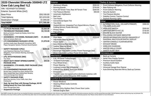 2020 Chevrolet Silverado 3500 LTZ