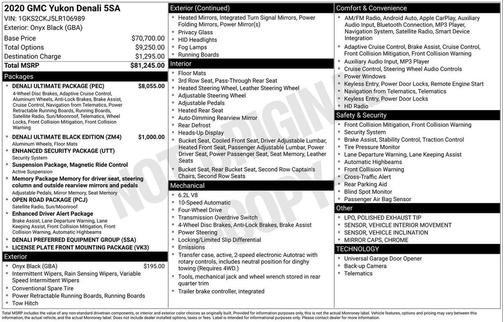 2020 GMC Yukon Denali