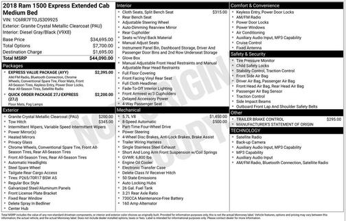 Granite Crystal Metallic Clearcoat 2018 RAM 1500 Express