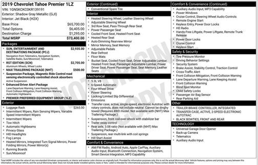 2019 Chevrolet Tahoe Premier