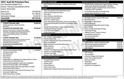 2021 Audi S6 2.9T Premium Plus