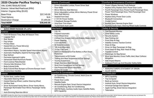 2020 Chrysler Pacifica Touring L