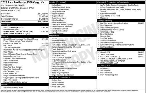 2023 RAM ProMaster 3500 High Roof