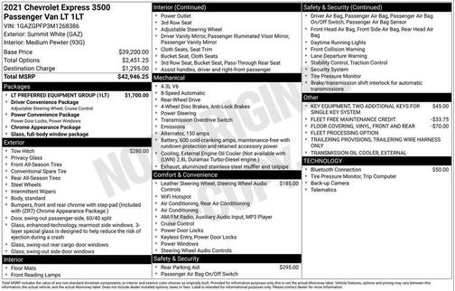 Summit White 2021 Chevrolet Express 3500 RWD 3500 Extended Wheelbase LT